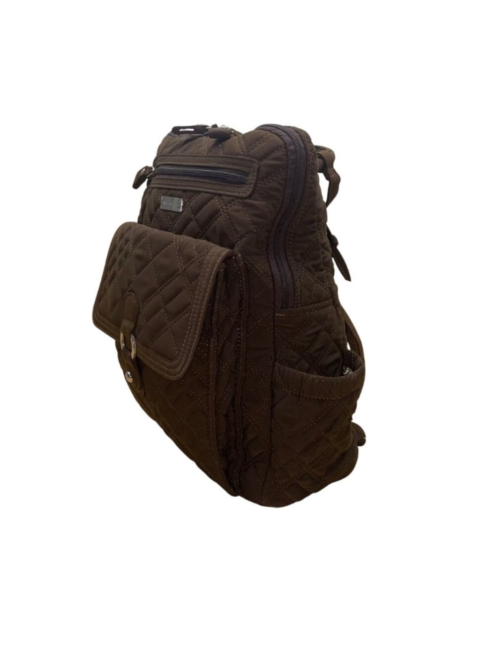 Vera Bradley Women’s Brown Quilted Fabric With Buckle Front Pocket Backpack image 2